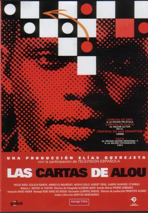 Cartel de la película Cartas de Alou dirigida por Montxo Armendáriz