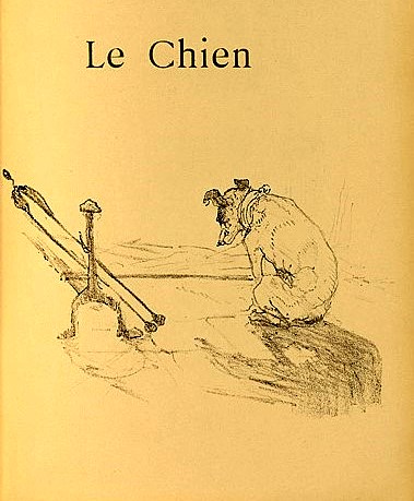 El perro. Ilustración de Toulouse Lautrec para el libro Historias naturales de Jules Renard